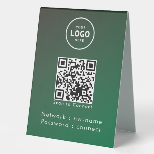 Plaque De Table WiFi Network Scan QR Code pour connecter Internet (Recto)