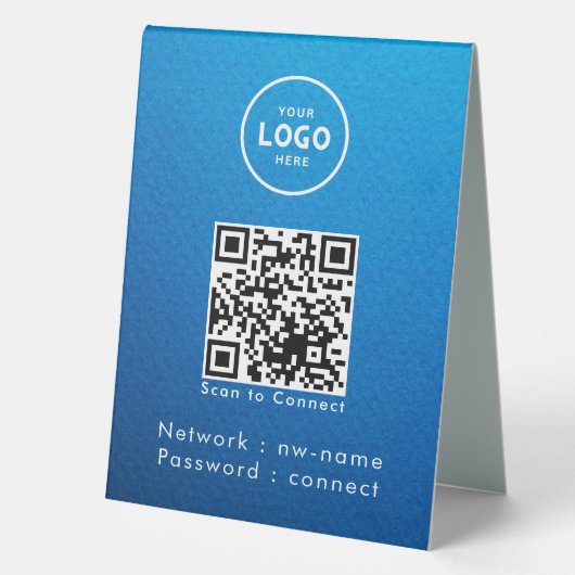 Plaque De Table WiFi Network Scan QR Code pour connecter Internet (Verso)