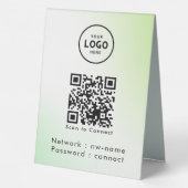 Plaque De Table WiFi Network Scan QR Code pour connecter Internet (Verso)