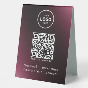 Plaque De Table WiFi Network Scan QR Code pour connecter Internet