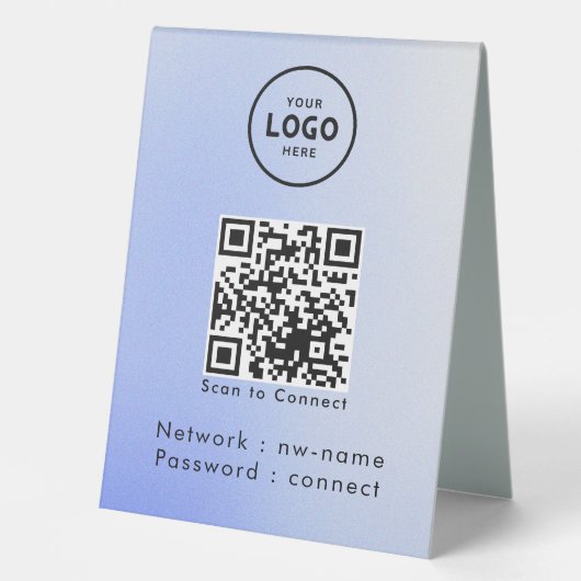 Plaque De Table WiFi Network Scan QR Code pour connecter Internet (Recto)