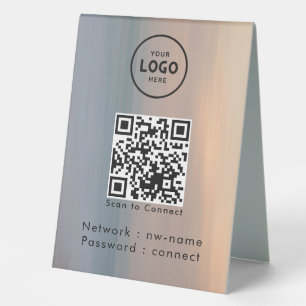 Plaque De Table WiFi Network Scan QR Code pour connecter Internet