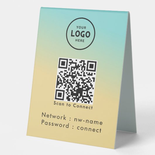 Plaque De Table WiFi Network Scan QR Code pour connecter Internet (Recto)