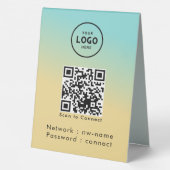 Plaque De Table WiFi Network Scan QR Code pour connecter Internet (Verso)