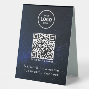 Plaque De Table WiFi Network Scan QR Code pour connecter Internet