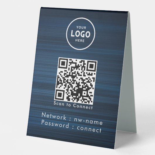 Plaque De Table WiFi Network Scan QR Code pour connecter Internet (Recto)