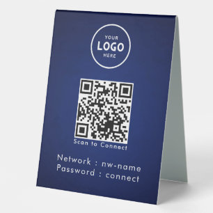 Plaque De Table WiFi Network Scan QR Code pour connecter Internet