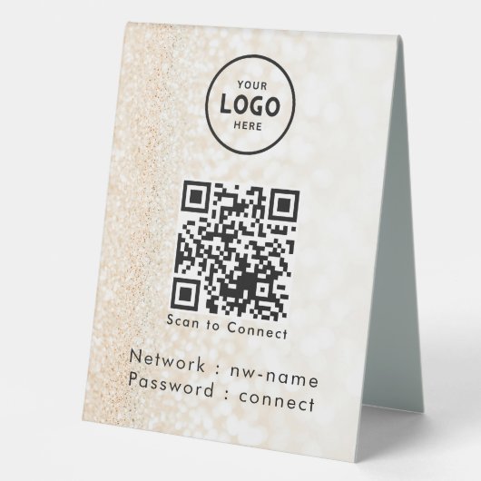 Plaque De Table WiFi Network Scan QR Code pour connecter Internet (Recto)