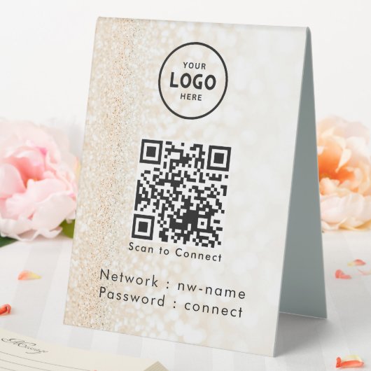 Plaque De Table WiFi Network Scan QR Code pour connecter Internet (In SItu (Mariage))