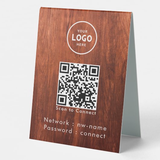 Plaque De Table WiFi Network Scan QR Code pour connecter Internet (Verso)
