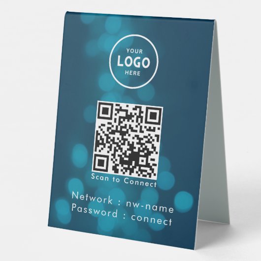 Plaque De Table WiFi Network Scan QR Code pour connecter Internet (Verso)