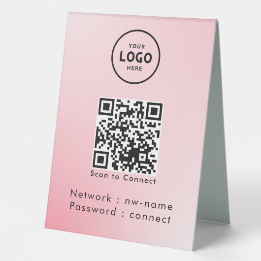 Plaque De Table WiFi Network Scan QR Code pour connecter Internet (Recto)