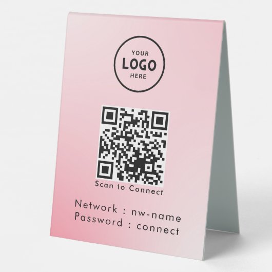 Plaque De Table WiFi Network Scan QR Code pour connecter Internet (Verso)