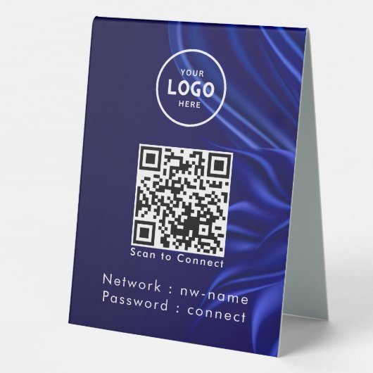 Plaque De Table WiFi Network Scan QR Code pour connecter Internet (Verso)