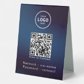 Plaque De Table WiFi Network Scan QR Code pour connecter Internet (Verso)