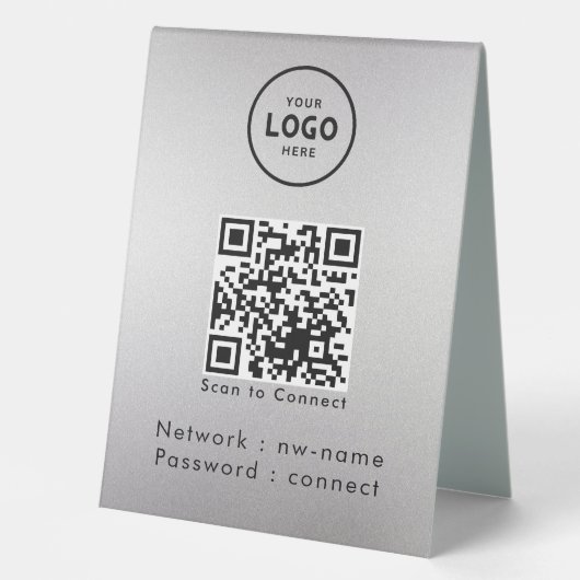 Plaque De Table WiFi Network Scan QR Code pour connecter Internet (Recto)
