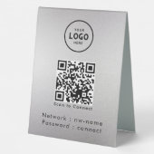 Plaque De Table WiFi Network Scan QR Code pour connecter Internet (Verso)