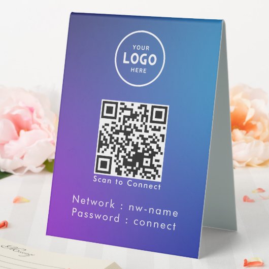 Plaque De Table WiFi Network Scan QR Code pour connecter Internet (In SItu (Mariage))