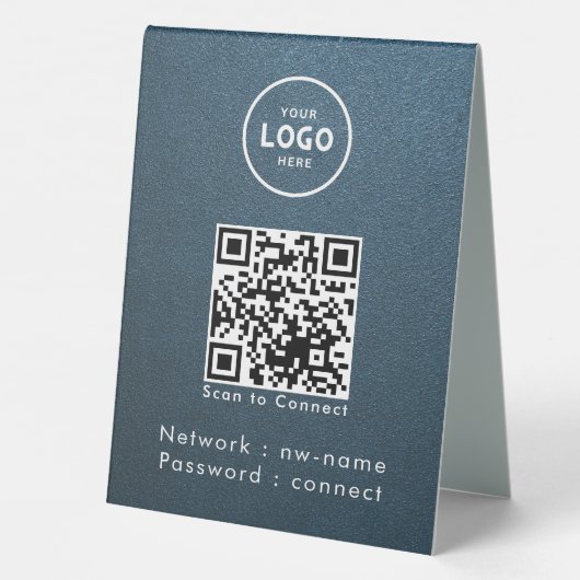 Plaque De Table WiFi Network Scan QR Code pour connecter Internet (Verso)