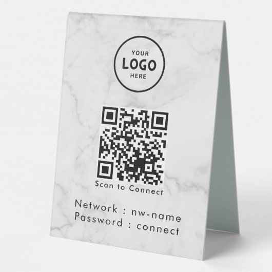 Plaque De Table WiFi Network Scan QR Code pour connecter Internet (Verso)