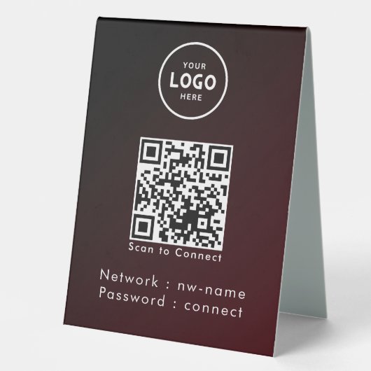 Plaque De Table WiFi Network Scan QR Code pour connecter Internet (Recto)