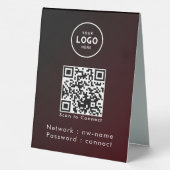 Plaque De Table WiFi Network Scan QR Code pour connecter Internet (Verso)