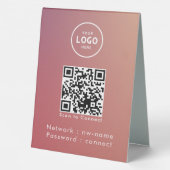 Plaque De Table WiFi Network Scan QR Code pour connecter Internet (Verso)