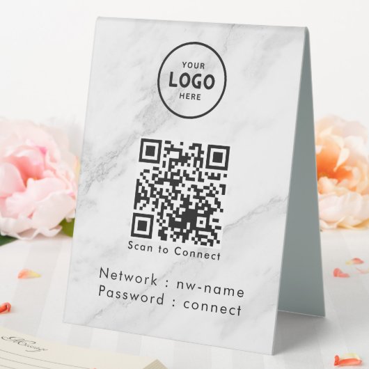 Plaque De Table WiFi Network Scan QR Code pour connecter Internet (In SItu (Mariage))