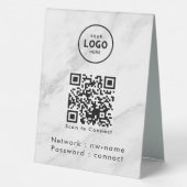 Plaque De Table WiFi Network Scan QR Code pour connecter Internet (Verso)