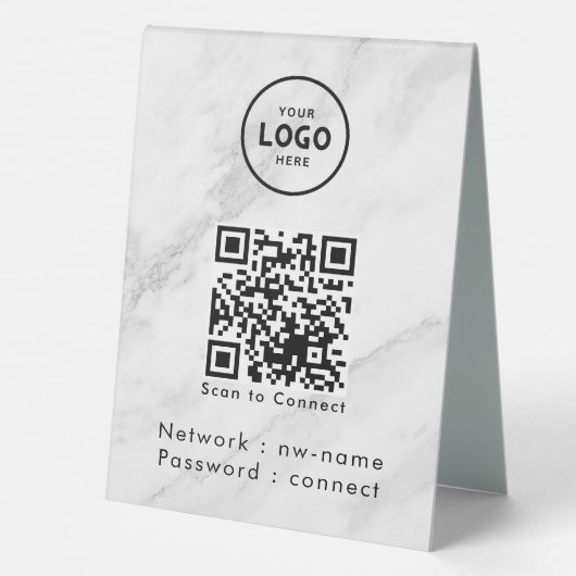 Plaque De Table WiFi Network Scan QR Code pour connecter Internet (Verso)