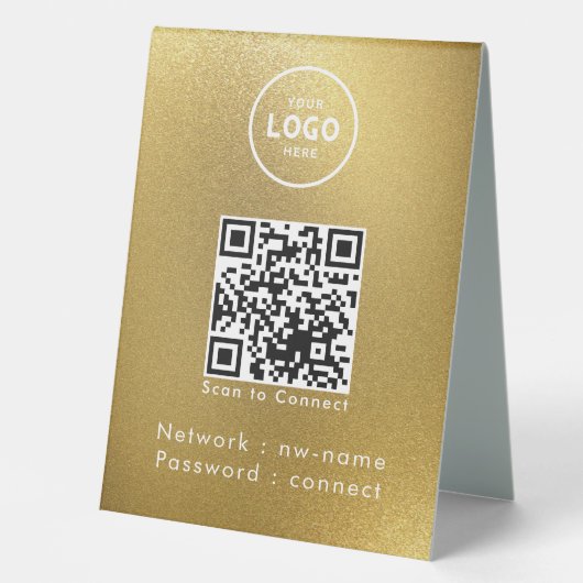 Plaque De Table WiFi Network Scan QR Code pour connecter Internet (Recto)