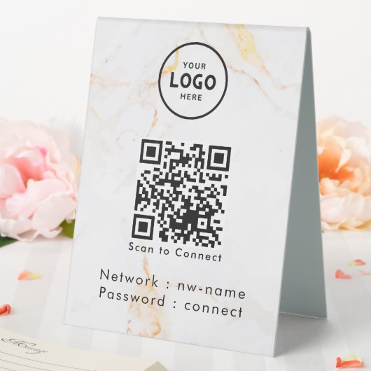 Plaque De Table WiFi Network Scan QR Code pour connecter Internet (In SItu (Mariage))