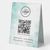 Plaque De Table WiFi Network Scan QR Code pour connecter Internet (Verso)