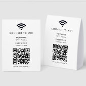 Plaque De Table WiFi Network Table Tent | QR Paper Tabletop Sign (Recto/Verso)