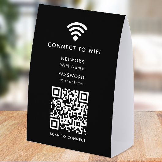 Plaque De Table WiFi Network Table Tent | QR Paper Tabletop Sign