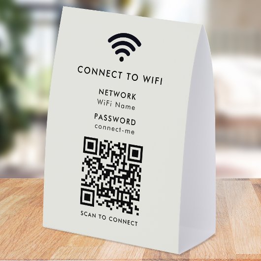 Plaque De Table WiFi Network Table Tent | QR Paper Tabletop Sign