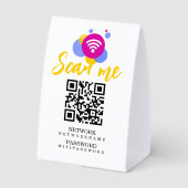 Plaque De Table Wifi Password and Network Personalized QR Code (Verso)