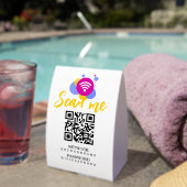 Plaque De Table Wifi Password and Network Personalized QR Code (InVersositu (sur table))