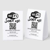 Plaque De Table Wifi Password and Network Personalized QR Code (Recto/verso)