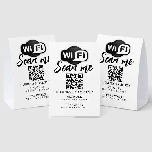 Plaque De Table Wifi Password and Network Personalized QR Code (Insitu (multi))