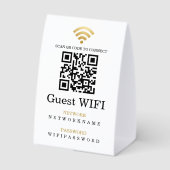 Plaque De Table Wifi Password and Network Personalized QR Code (Verso)