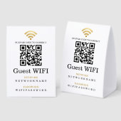 Plaque De Table Wifi Password and Network Personalized QR Code (Recto/verso)