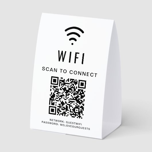 Plaque De Table WiFi QR Code (Verso)