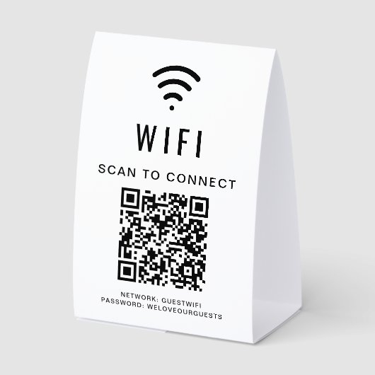 Plaque De Table WiFi QR Code (Recto)