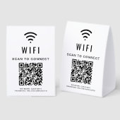 Plaque De Table WiFi QR Code (Recto/verso)