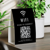 Plaque De Table WiFi QR Code Black