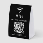 Plaque De Table WiFi QR Code Black (Recto)