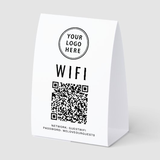 Plaque De Table WiFi QR Code Business Logo (Recto)