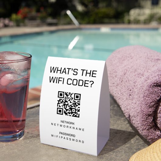 Plaque De Table Wifi QR Code Password and Network Personalized  (InVersositu (sur table))