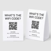 Plaque De Table Wifi QR Code Password and Network Personalized  (Recto/verso)